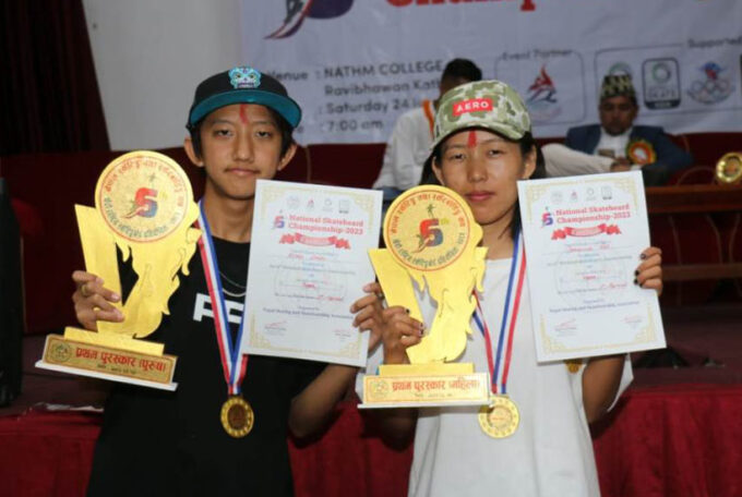 Limbu and Rai win National Skateboard Championship